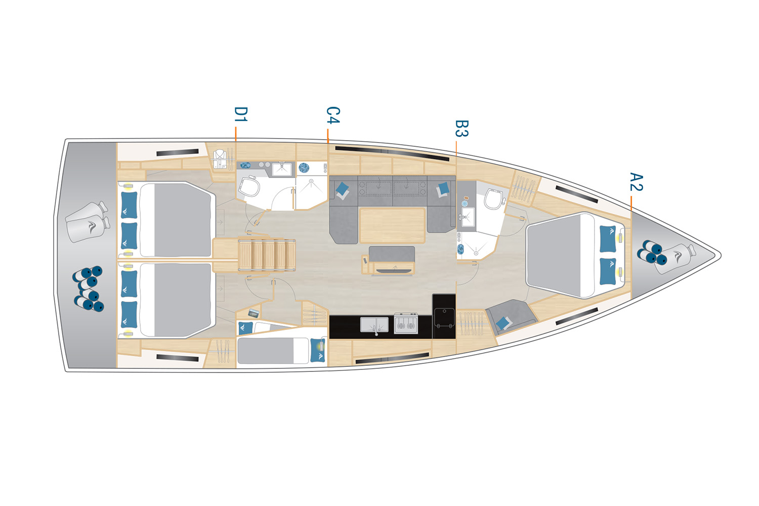 Hanse 460 - 4 cab. - Lucija - OW - 2024