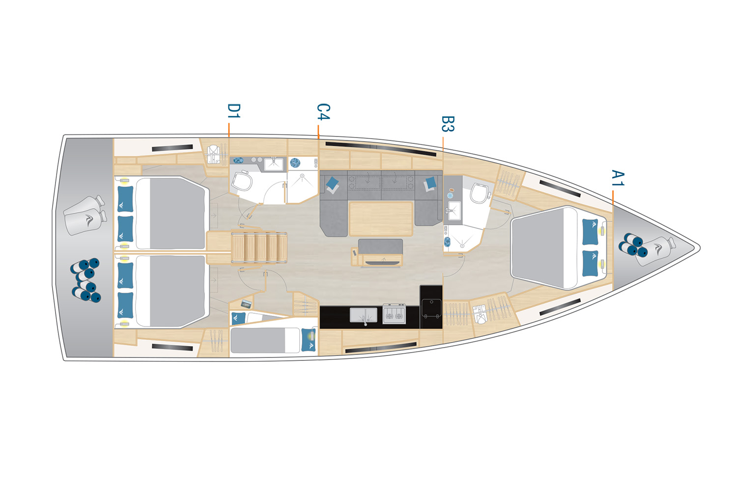 Hanse 460 - 4 cab. - Miss Moneypenny - OW - 2022