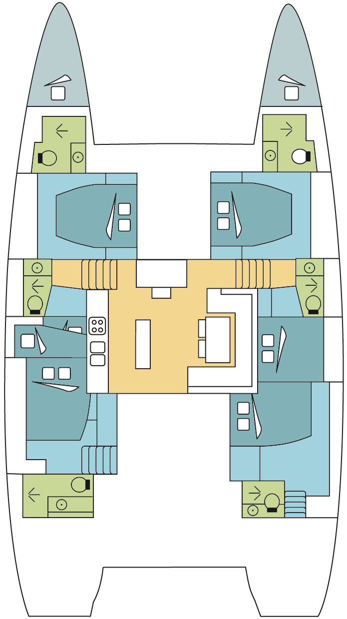 Lagoon 52 F - 6 + 2 cab.