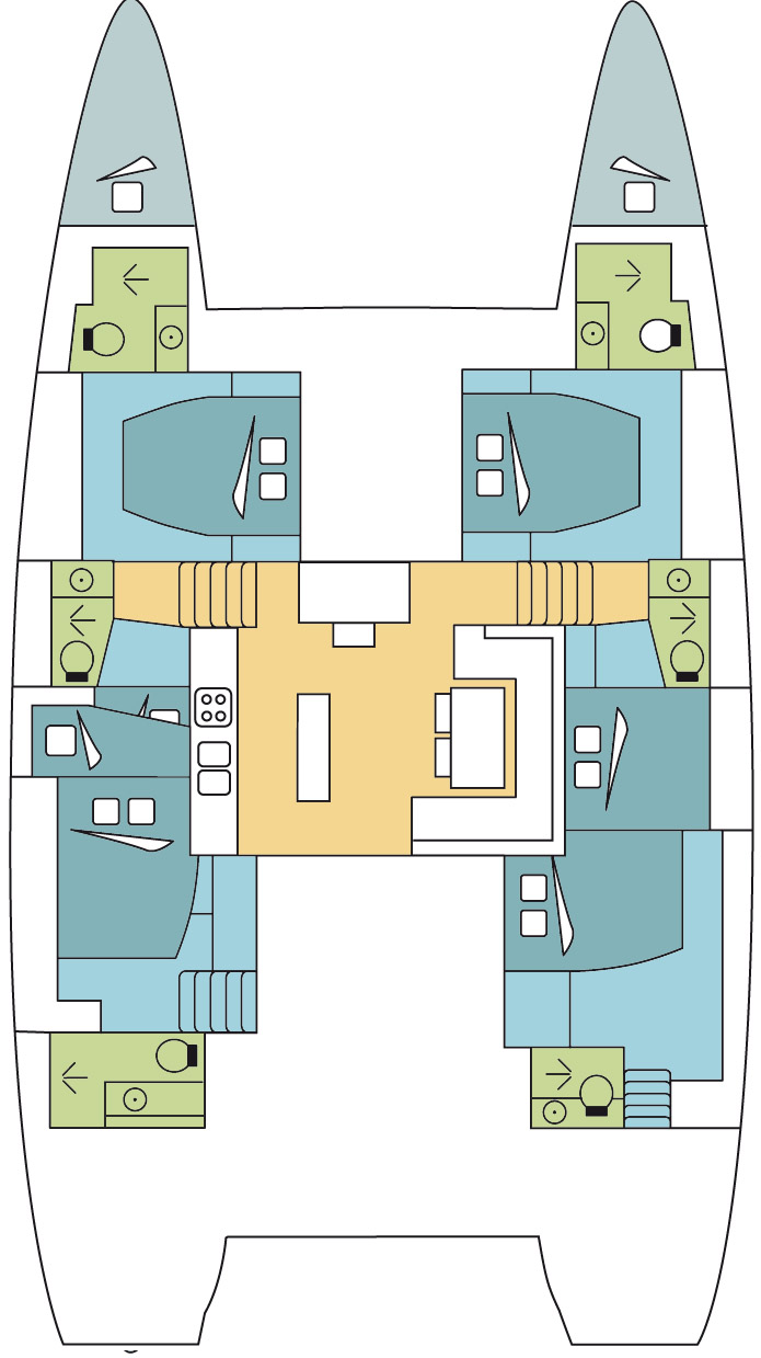 Lagoon 52 F - 6 + 2 cab.