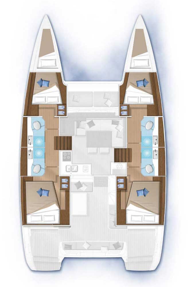 Lagoon 40 - 4 + 2 cab - Blue - 2019