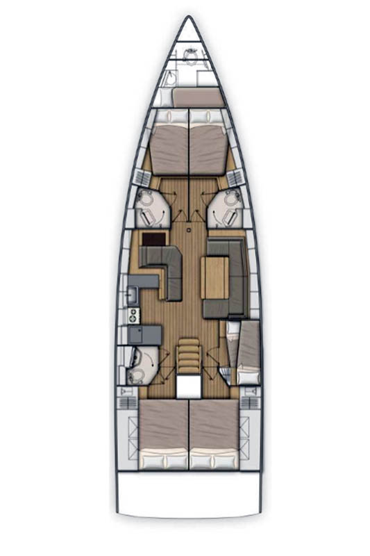 Oceanis 51.1 - 5 + 1 cab. - Christina - 2018