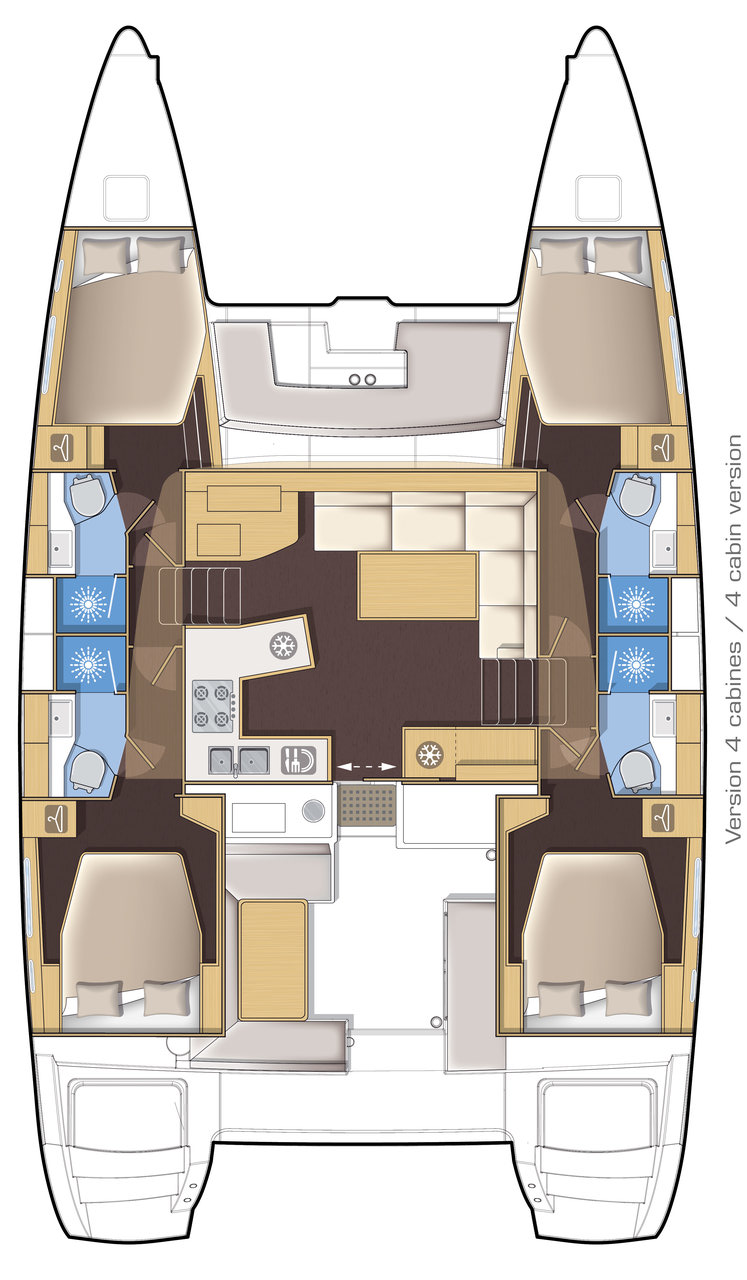 layoutLagoon 450 F - 4 + 2 cab. - Wide Dream - 2019