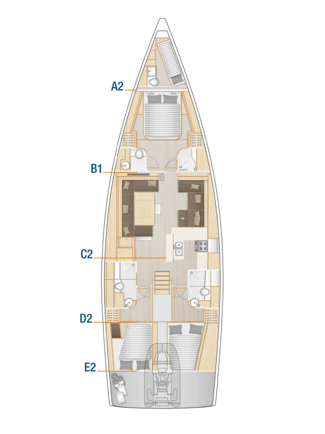 Hanse 588 - 3 + 1 cab. - Oceanelle - 2024